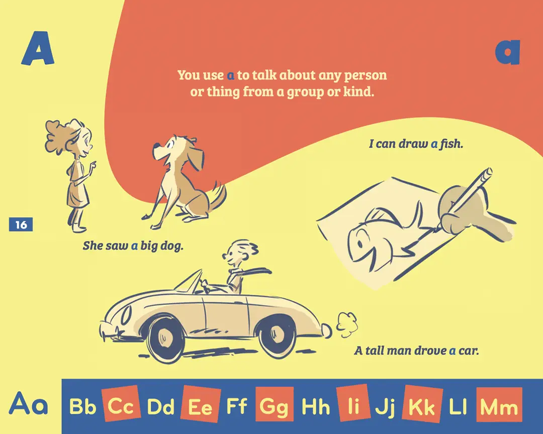 Sample page: the word A